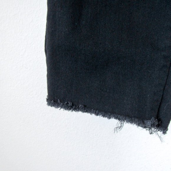 Vintage Lee High Rise Black Denim Jeans Raw Hem - Picture 5 of 7